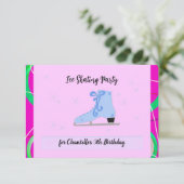 Ice Schaatsen Birthday Party Invitation Kaart (Staand voorkant)