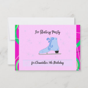 Ice Schaatsen Birthday Party Invitation Kaart
