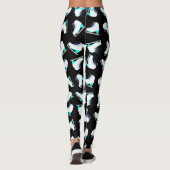 Ice Schaatsen Blue Pattern Figuur Skating Black Leggings (Achterkant)