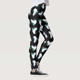 Ice Schaatsen Blue Pattern Figuur Skating Black Leggings