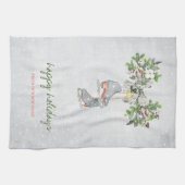 Ice schaatsen, Branch Snow Holiday Theedoek (Horizontaal)