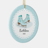 Ice Schaatsen Dated Personalized kerstversiering Keramisch Ornament (Rechts)