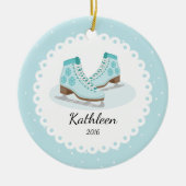 Ice Schaatsen Dated Personalized kerstversiering Keramisch Ornament (Voorkant)