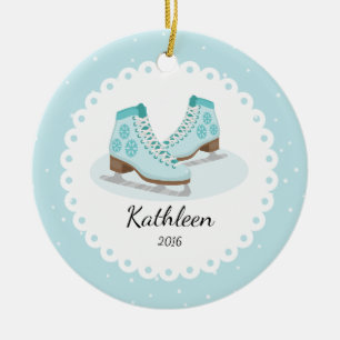 Ice Schaatsen Dated Personalized kerstversiering Keramisch Ornament