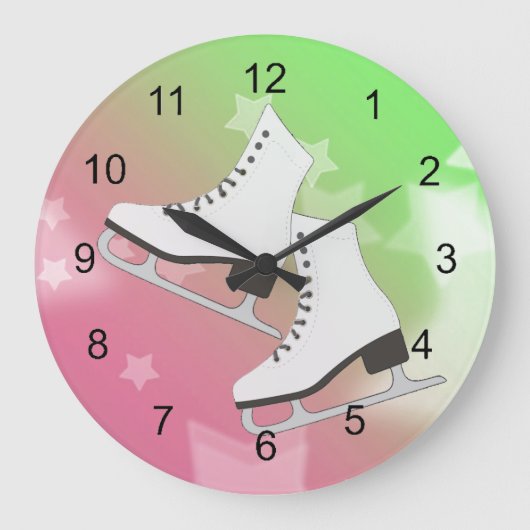 Ice Schaatsen Design Wall Clock Grote Klok (Voorkant)