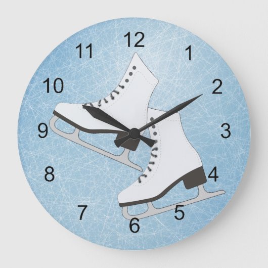 Ice Schaatsen Design Wall Clock Grote Klok (Voorkant)