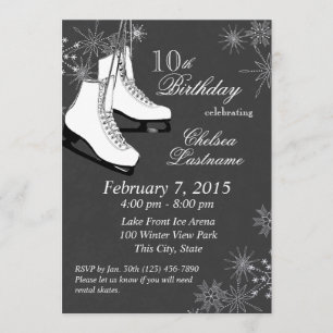 Ice-Schaatsen en Snowflakes, geboortedag Kaart