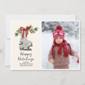 Ice Schaatsen Flat Holiday Kaart (Voorkant)