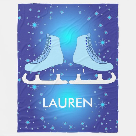 Ice Schaatsen Fleece Blanket (Voorkant)