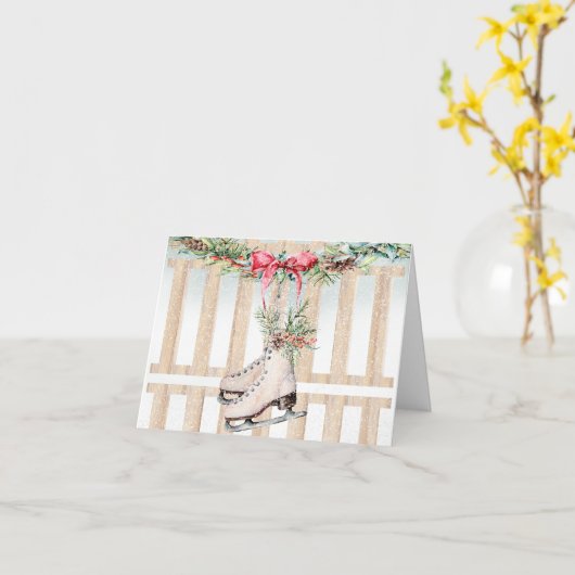 Ice-Schaatsen in de sneeuwvlek Kaart (Gele Bloem)