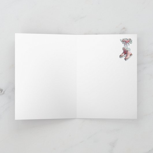 ICE-SCHAATSEN in PINK door SHARON SHARPE Feestdagen Kaart (Binnen)