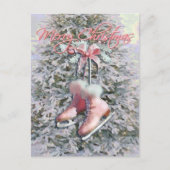 ICE-SCHAATSEN in PINK door SHARON SHARPE Feestdagenkaart (Voorkant)