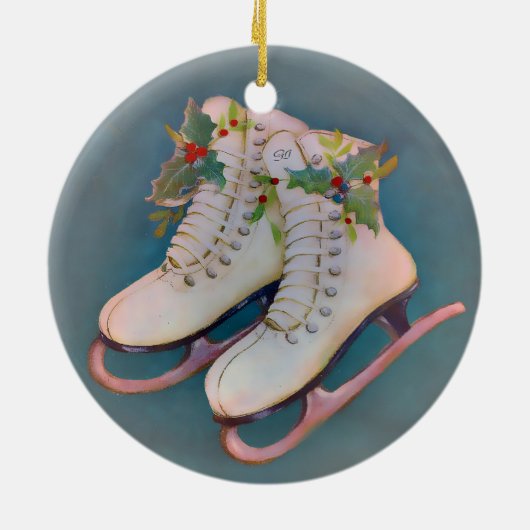 Ice-Schaatsen Keramisch Ornament (Achterkant)