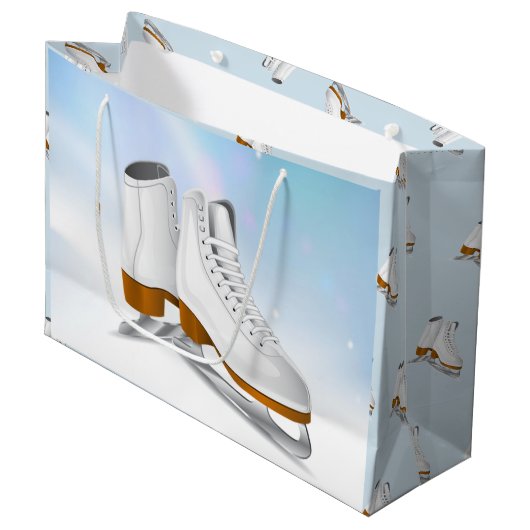 Ice Schaatsen Large Cadeau Bag Cadeautasje (Voorkant Gekanteld)
