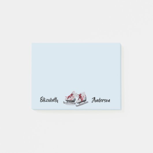 Ice schaatsen lichtblauw figuurschaatsen post-it® notes (Voorkant)