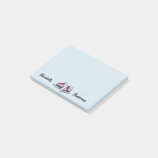 Ice schaatsen lichtblauw figuurschaatsen post-it® notes (Schuin)