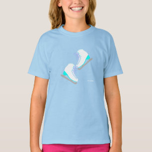 Ice Schaatsen Paar Cute Figuur Skin Blue T-shirt