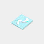 Ice Schaatsen Pattern Cute Blue Figuur Skating Post-it® Notes (Schuin)