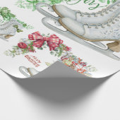 Ice Schaatsen rood & groen | Cadeaupapier (Hoek)