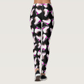 Ice Schaatsen Roze Patroon Afbeelding Schuintrekke Leggings (Achterkant)