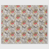 Ice Schaatsen Silver Scroll Gift Wrapping Paper Cadeaupapier (Vlak)