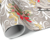 Ice Schaatsen Silver Scroll Gift Wrapping Paper Cadeaupapier (Rol Hoek)