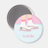 Ice Schaatsen Skating Rink Girls gepersonaliseerd Magneet (Voorkant / Achterkant)