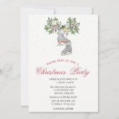 Ice schaatsen Sneeuwkerstfeest Kaart (Voorkant)