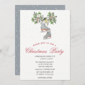 Ice schaatsen Sneeuwkerstfeest Kaart (Voorkant / Achterkant)