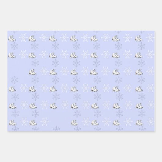 Ice Schaatsen Sneeuwvlokken Winter Wonderland Cade Inpakpapier Vel (Voorkant 2)