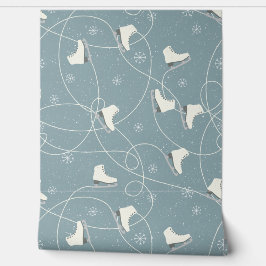 Ice Schaatsen Snowflakes Ice Trails blauw grijs Behang