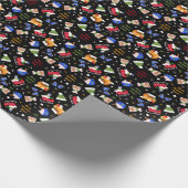 Ice Schaatsen Snowman en Sleigh Personalized Cadeaupapier (Hoek)