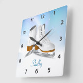 Ice Schaatsen Wall Clock Vierkante Klok (Hoek)