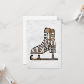 Ice Schaatsen Wenskaart - Mengsels in de kunstmedi Kaart (Voorkant / Achterkant in situ)