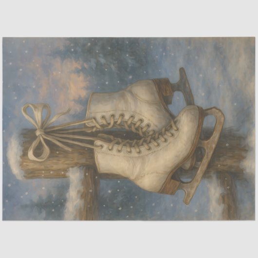  Ice Schaatsen Winter Nostalgia Decoupage Tissuepapier (Voorkant)