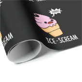 Ice-Scream Funny Ice Cream Cone Pun Dark BG Cadeaupapier (Rol Hoek)