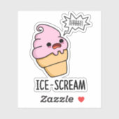 Ice-Scream Funny Ice Cream Cone Pun Sticker (Vel)