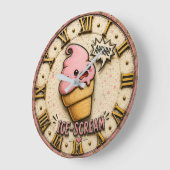 Ice Scream Funny Ice Cream Cute Kawaii Kitchen  Grote Klok (Hoek)