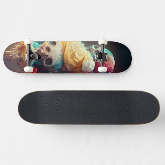 Ice Scream Skateboard - Abstract schedelontwerp (Horizontaal)