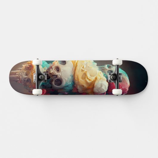 Ice Scream Skateboard - Abstract schedelontwerp (Horizontaal)