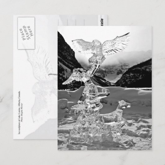 Ice sculpture in Lake Louise, Alberta, Canada Briefkaart (Voorkant / Achterkant)