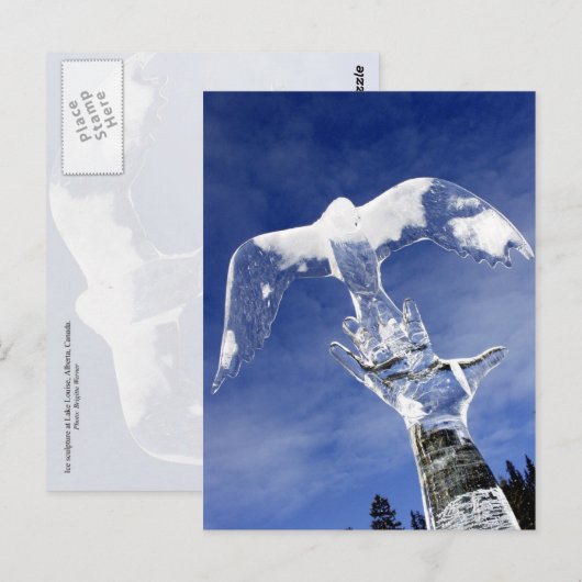 Ice sculpture in Lake Louise, Alberta, Canada Briefkaart (Voorkant / Achterkant)