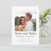 Ice Simple SQUARE Foto bruiloft opslaan van de dat Save The Date (Staand voorkant)