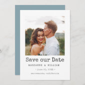 Ice Simple SQUARE Foto bruiloft opslaan van de dat Save The Date (Voorkant / Achterkant)