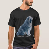 Ice Sitting Tibetaans Mastiff Zwart T-shirt (Voorkant)