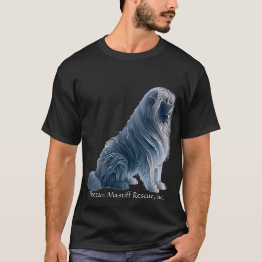 Ice Sitting Tibetaans Mastiff Zwart T-shirt (Voorkant)