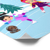 ICE-SKAART met vrienden en dieren die kijken Poster (Hoek)