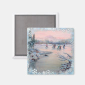 ICE-SKAART PARTIJ EN SNOWFLAKS OP SHARON SHARPE MAGNEET (Voorkant / Achterkant)