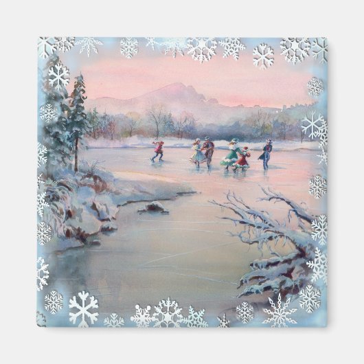 ICE-SKAART PARTIJ EN SNOWFLAKS OP SHARON SHARPE MAGNEET (Voorkant)