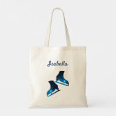 Ice skate canvas tas afbeelding schaats blauwe ste (Achterkant)